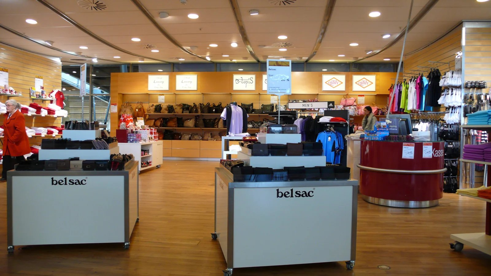 Department store floor with counters and displays